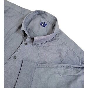 Westport No Tuck Mens Button Down Shirt (size 3XT) BLUE LONG SLEEVE COTTON BLEND